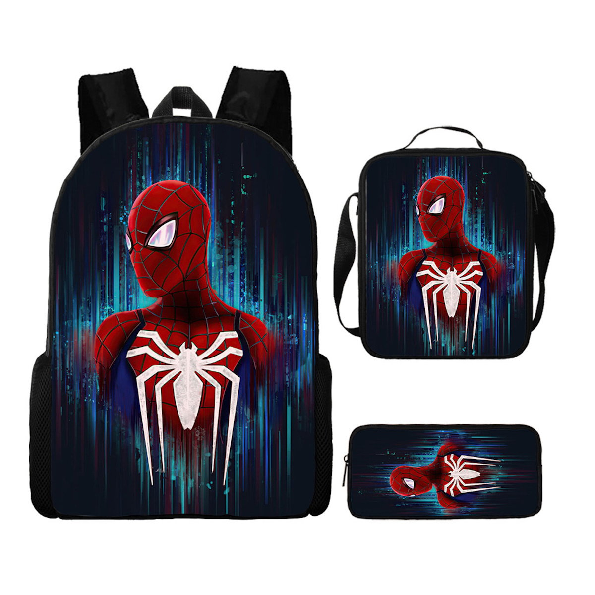 3PCS Spiderman Backpack and Lunchbox Pencil Case Bundle Set - ChildAngle
