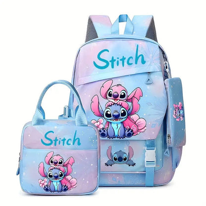 3PCS Preppy Style Stitch Backpack and Lunchbox Pencil Case Set - ChildAngle
