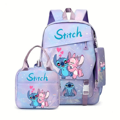 3PCS Preppy Style Stitch Backpack and Lunchbox Pencil Case Set - ChildAngle