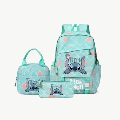 3PCS Preppy Style Stitch Backpack and Lunchbox Pencil Case Set - ChildAngle
