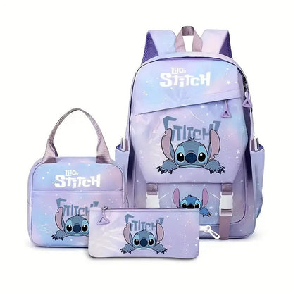 3PCS Preppy Style Stitch Backpack and Lunchbox Pencil Case Set - ChildAngle