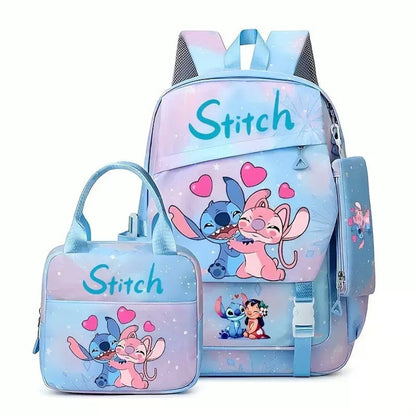 3PCS Preppy Style Stitch Backpack and Lunchbox Pencil Case Set - ChildAngle