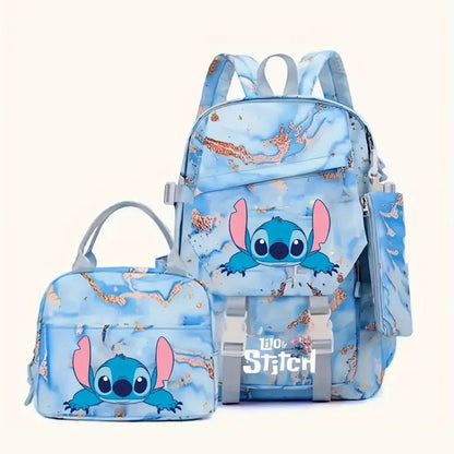 3PCS Preppy Style Stitch Backpack and Lunchbox Pencil Case Set - ChildAngle