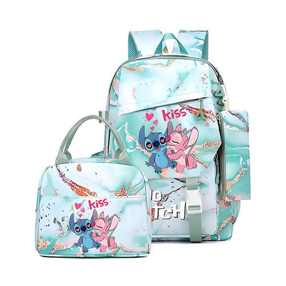 3PCS Preppy Style Stitch Backpack and Lunchbox Pencil Case Set - ChildAngle