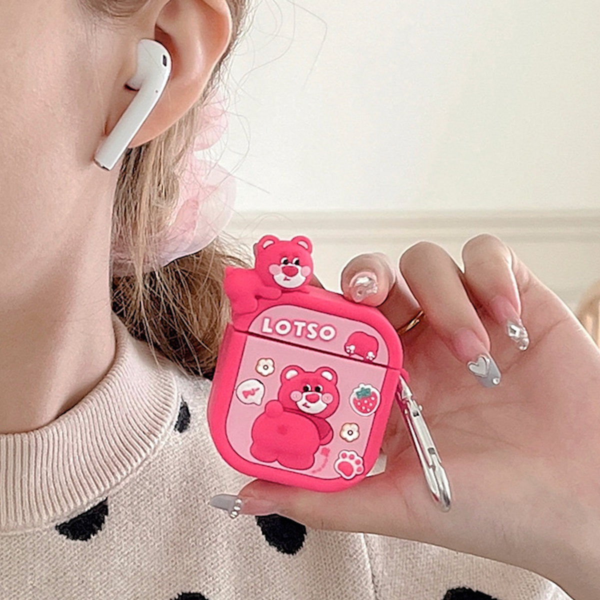 AirPods Pro 3 AirPods 4 Cute 3D Disney Lotso Winnie the Pooh AirPods Case - ChildAngle