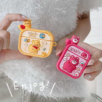 AirPods Pro 3 AirPods 4 Cute 3D Disney Lotso Winnie the Pooh AirPods Case - ChildAngle