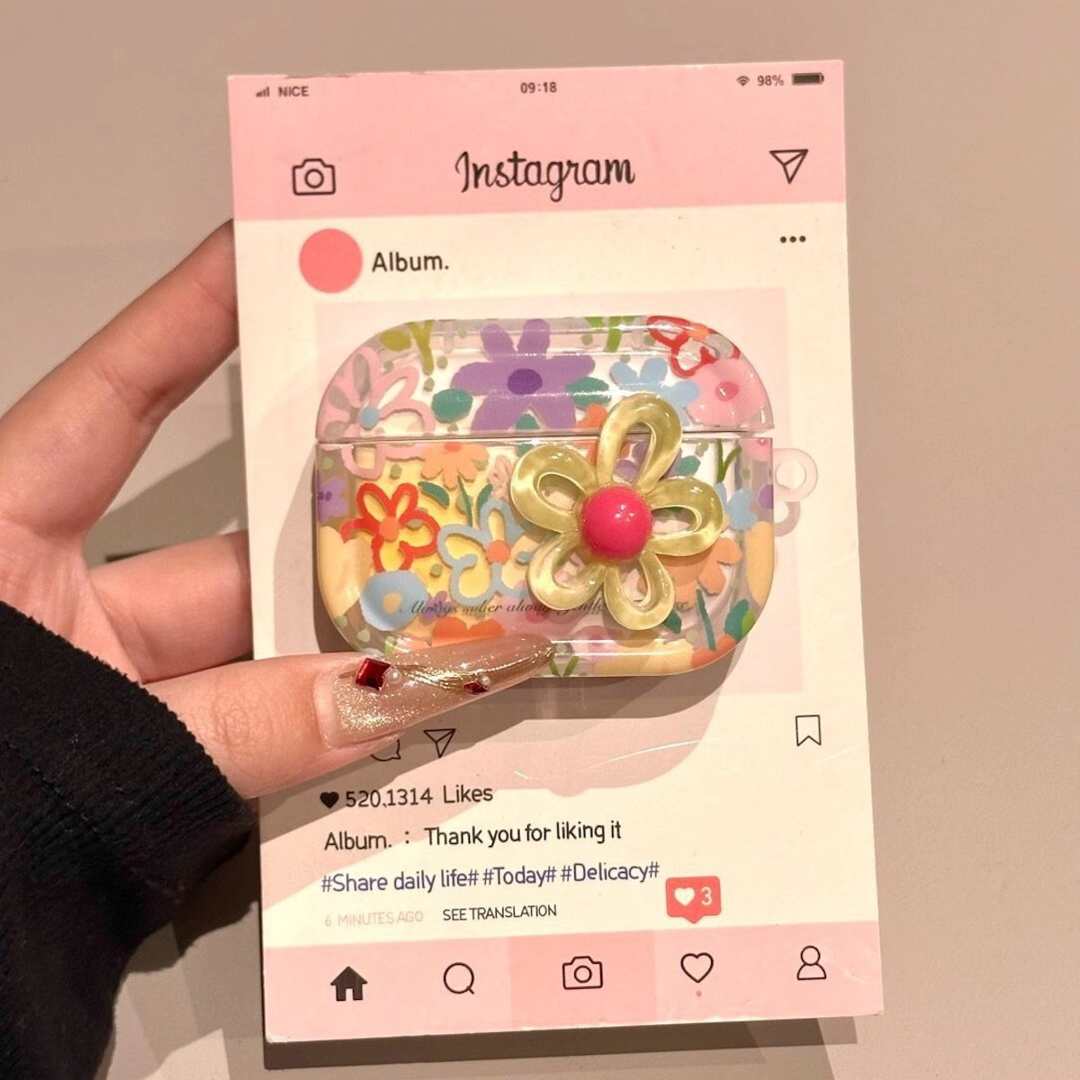 Colorful floral case 3D Flower AirPods Case - ChildAngle