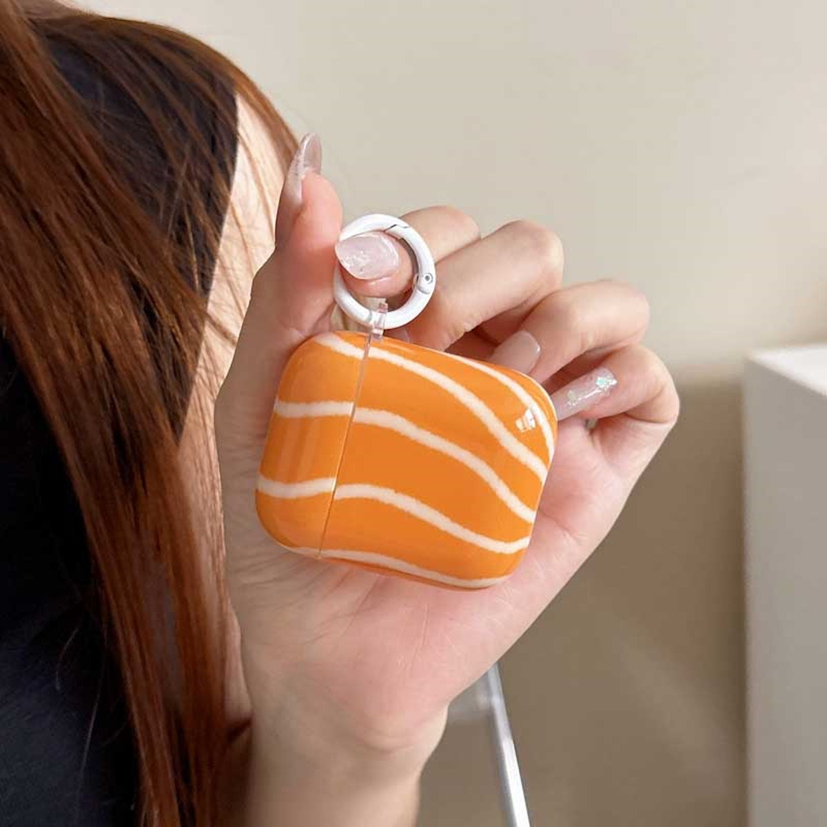 3D Salmon AirPods Case - ChildAngle