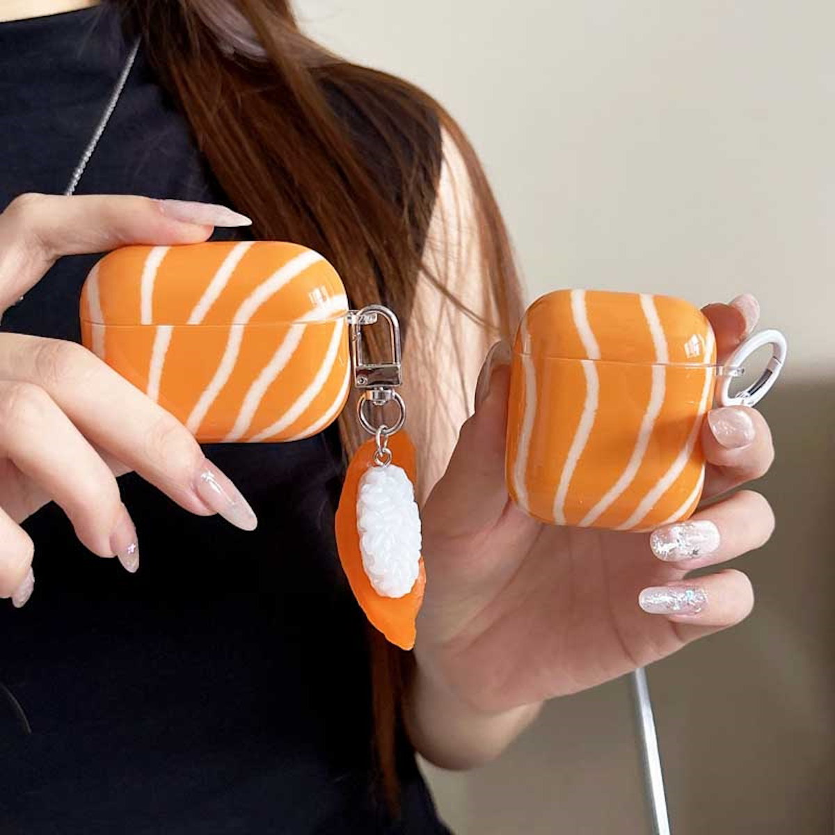 3D Salmon AirPods Case - ChildAngle