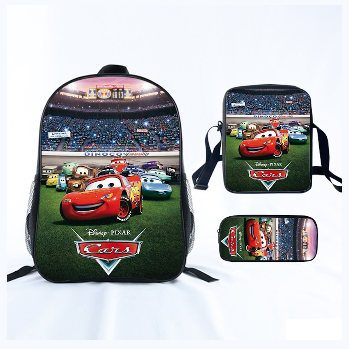 3PCS Lightning McQueens Pixar Cars Backpack and Lunchbox Pencil Case Set - ChildAngle