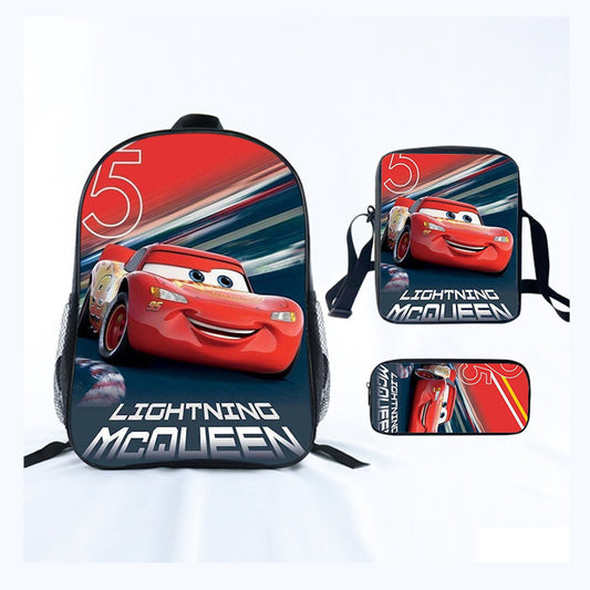 3PCS Lightning McQueens Pixar Cars Backpack and Lunchbox Pencil Case Set - ChildAngle