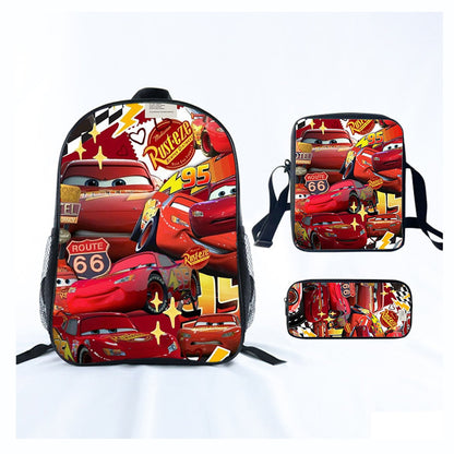 3PCS Lightning McQueens Pixar Cars Backpack and Lunchbox Pencil Case Set - ChildAngle