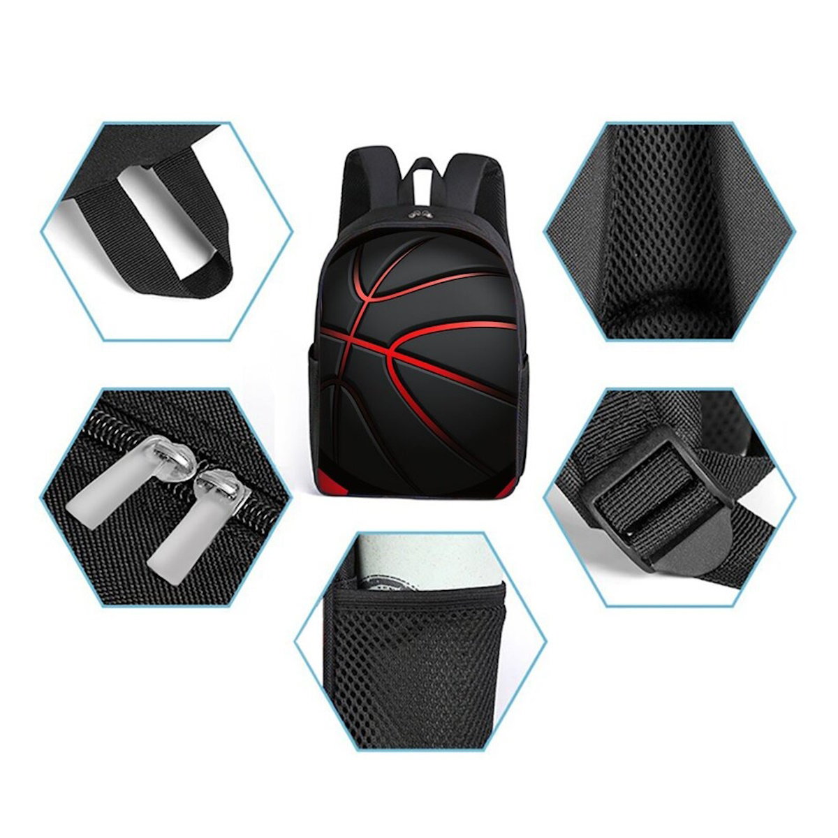 3PCS Basketball Backpack and Lunchbox Pencil Case Set - ChildAngle