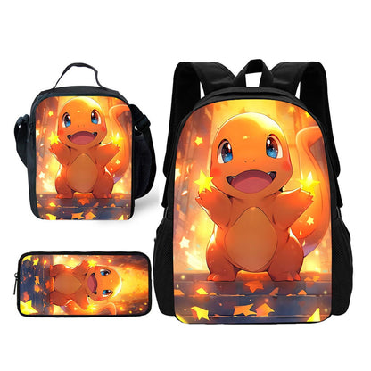 3PCS Charmander Charizards Backpack and Lunchbox Pencil Case Set - ChildAngle