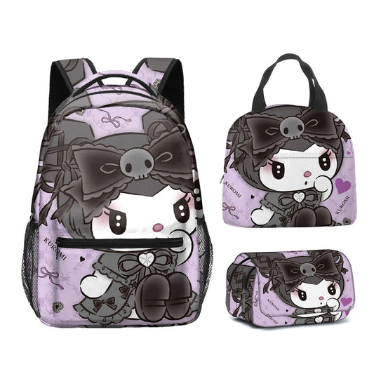 3PCS Kuromi Backpack and Lunchbox Pencil Case Set - ChildAngle