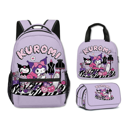 3PCS Cinnamoroll Kuromi Backpack and Lunchbox Pencil Case Set - ChildAngle