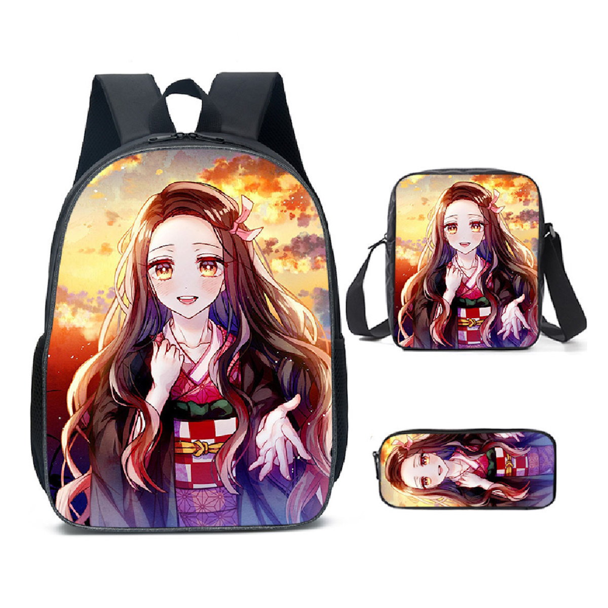 3PCS Demon Slayer Backpack and Lunchbox Pencil Case - ChildAngle