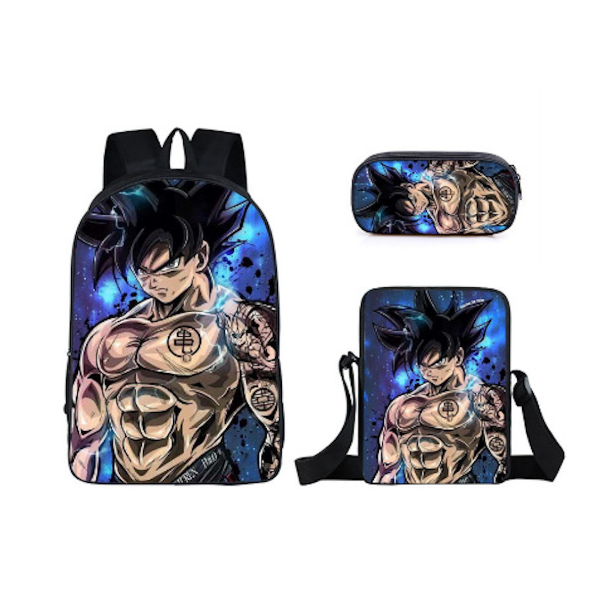 3PCS Dragon Ball Saiyan Goku Backpack and Lunchbox Pencil Case Set - ChildAngle