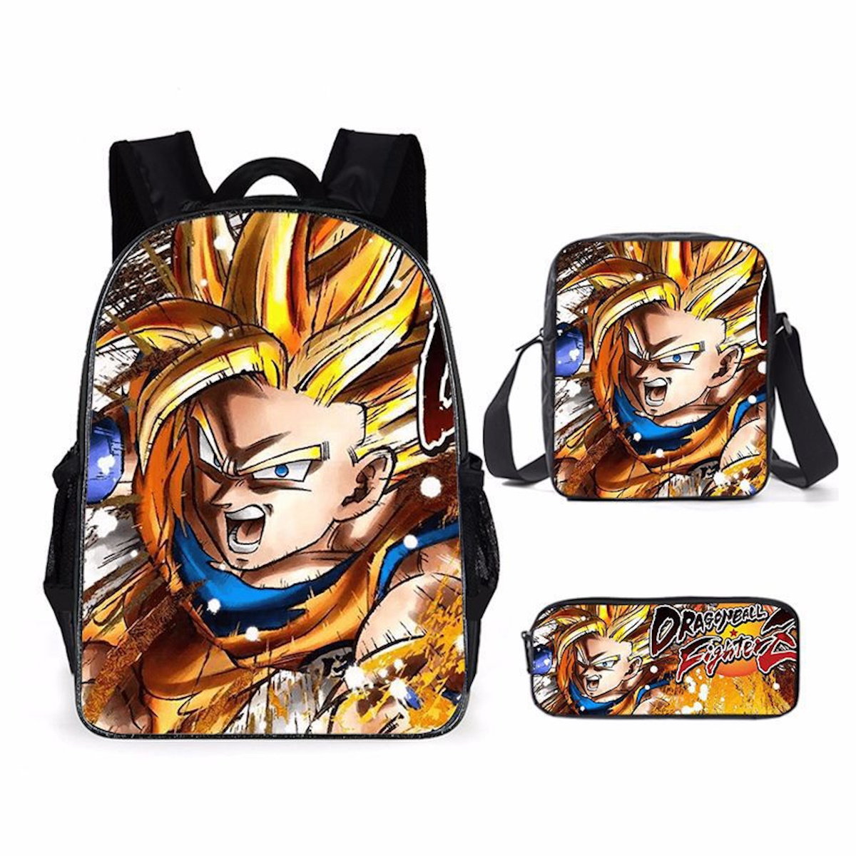 3PCS Dragon Ball Saiyan Goku Backpack and Lunchbox Pencil Case Set - ChildAngle