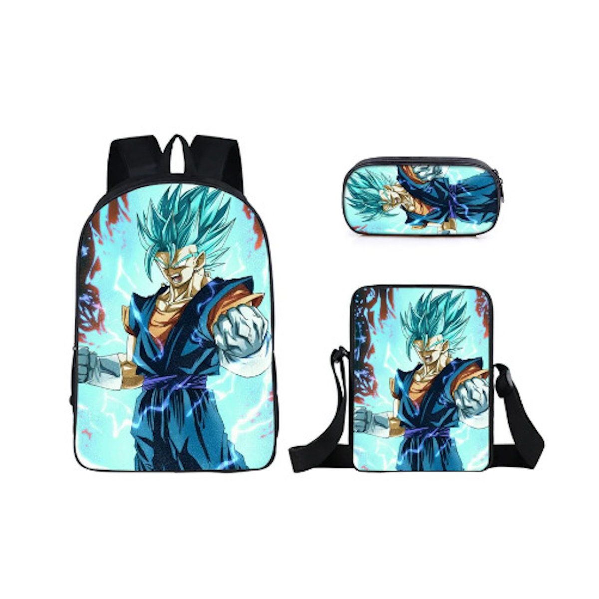 3PCS Dragon Ball Saiyan Goku Backpack and Lunchbox Pencil Case Set - ChildAngle
