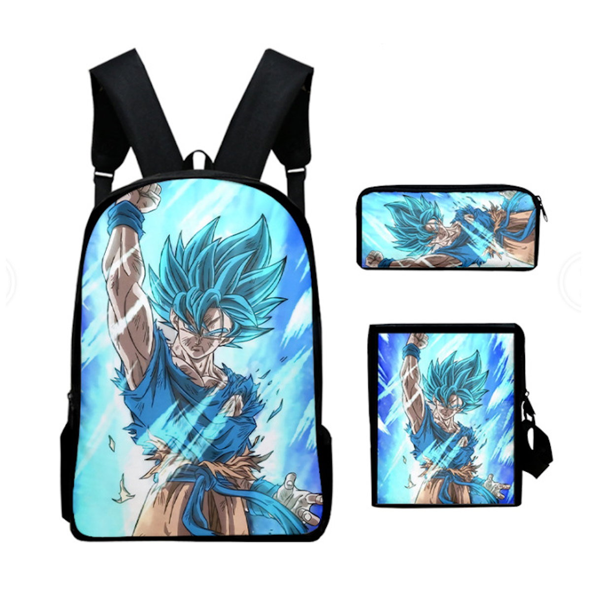 3PCS Dragon Ball Saiyan Goku Backpack and Lunchbox Pencil Case Set - ChildAngle