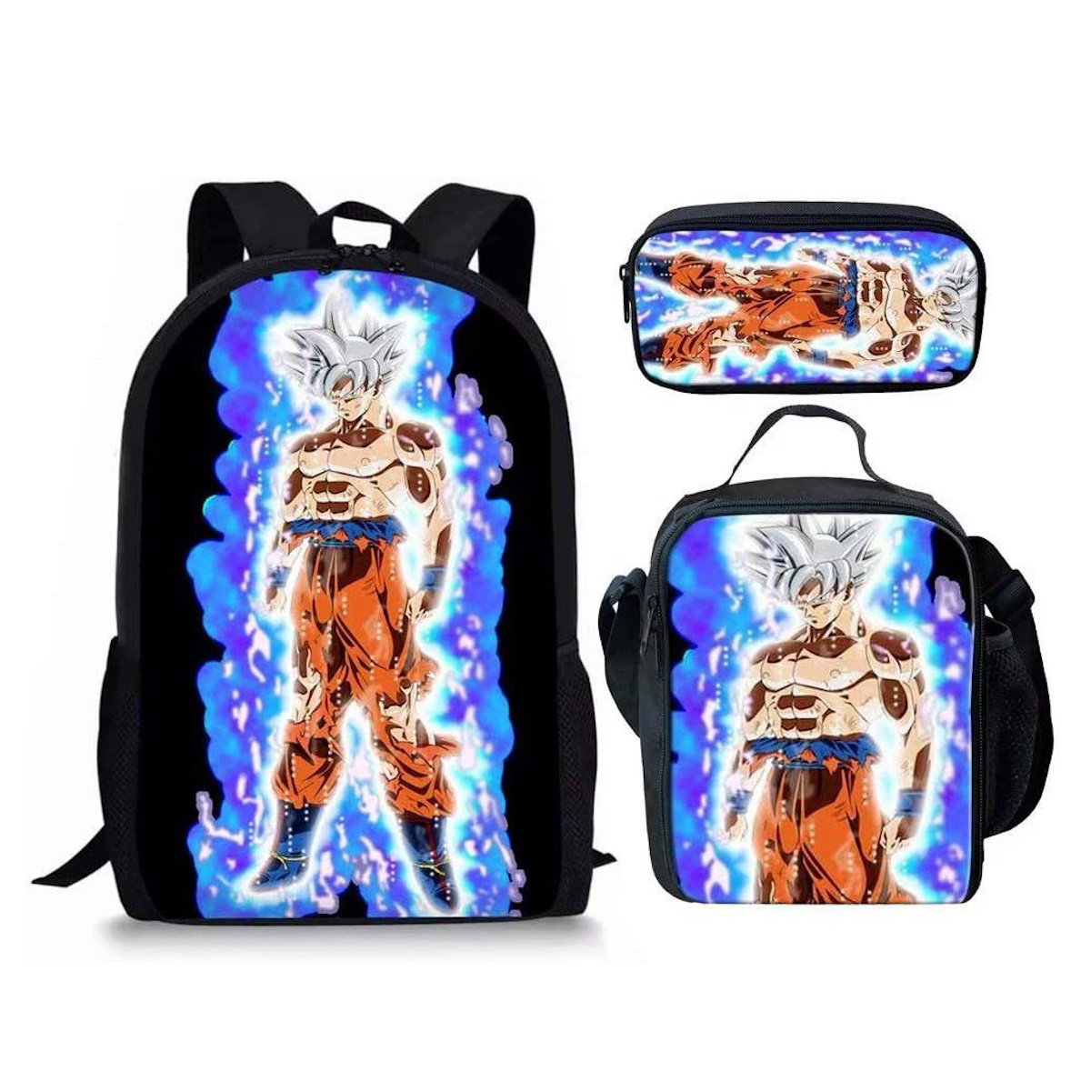 3PCS Dragon Ball Saiyan Goku Backpack and Lunchbox Pencil Case Set - ChildAngle