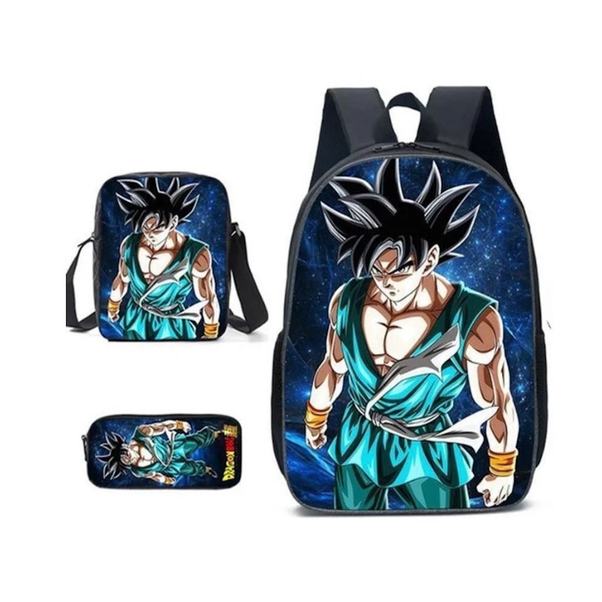 3PCS Dragon Ball Saiyan Goku Backpack and Lunchbox Pencil Case Set - ChildAngle
