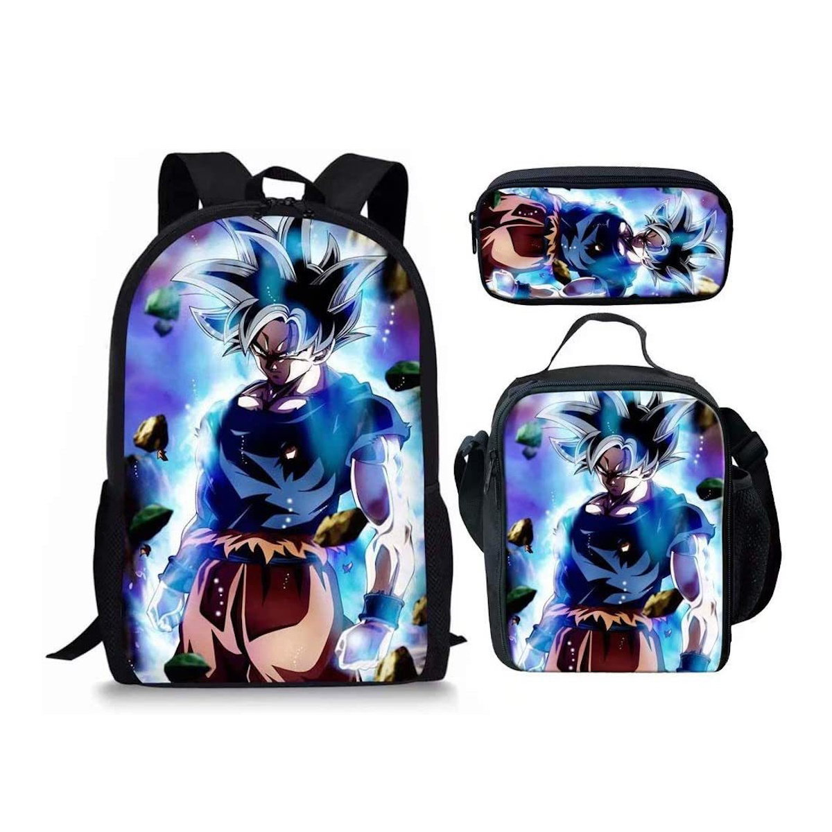 3PCS Dragon Ball Saiyan Goku Backpack and Lunchbox Pencil Case Set - ChildAngle