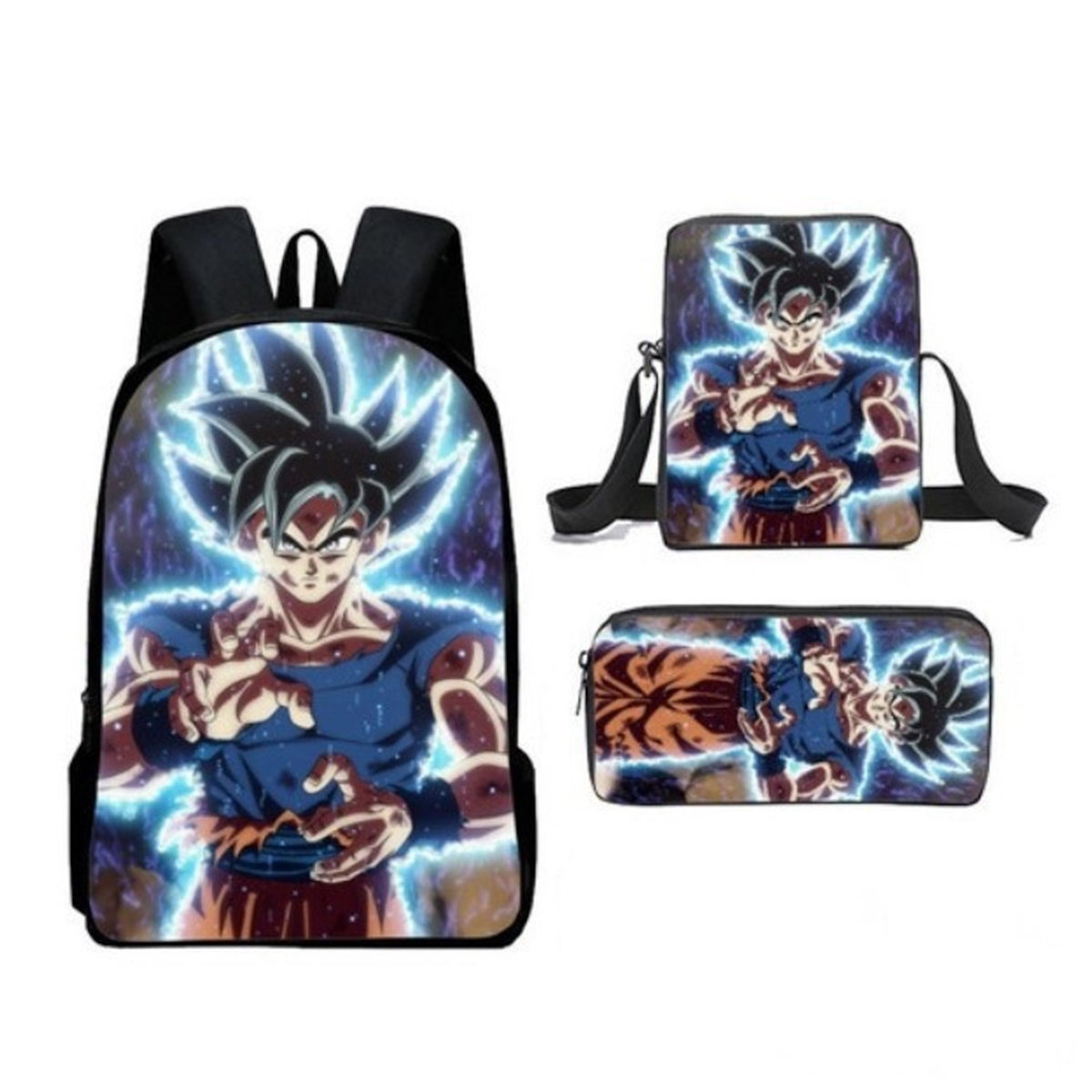 3PCS Dragon Ball Saiyan Goku Backpack and Lunchbox Pencil Case Set - ChildAngle
