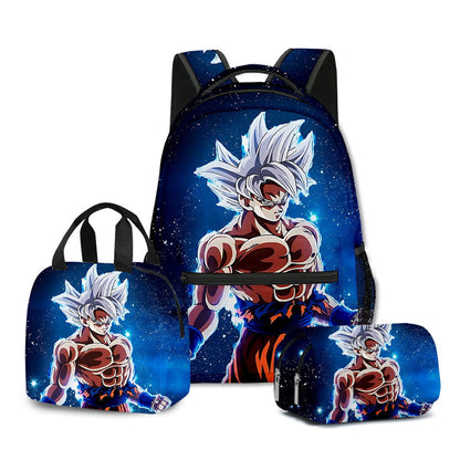 3PCS Saiyan Goku Dragon Ball Backpack and Lunchbox Pencil Case Set - ChildAngle