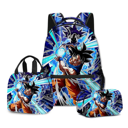 3PCS Saiyan Goku Dragon Ball Backpack and Lunchbox Pencil Case Set - ChildAngle