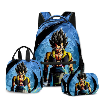3PCS Saiyan Goku Dragon Ball Backpack and Lunchbox Pencil Case Set - ChildAngle