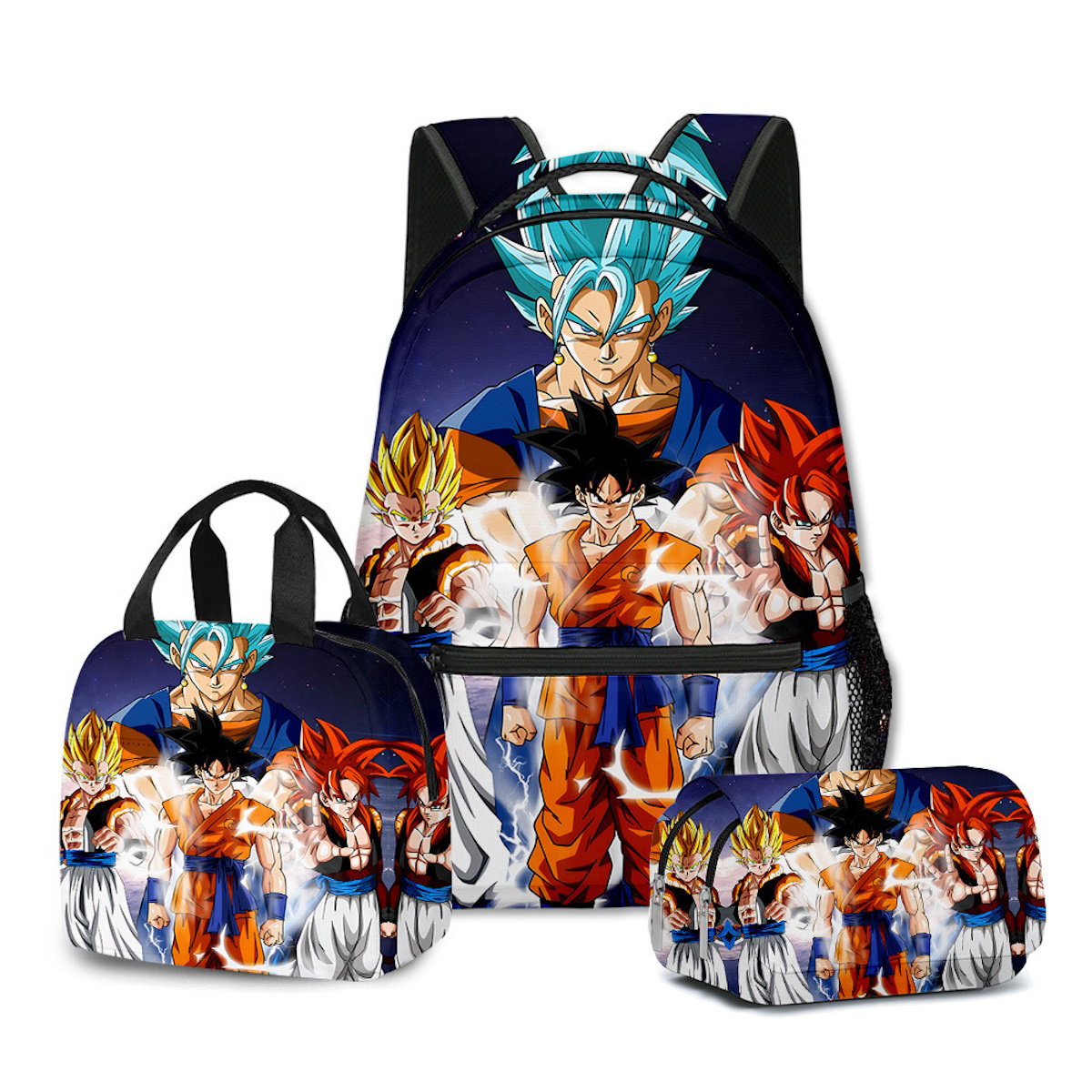 3PCS Saiyan Goku Dragon Ball Backpack and Lunchbox Pencil Case Set - ChildAngle