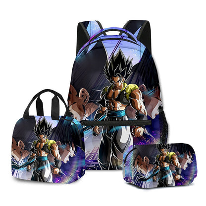 3PCS Saiyan Goku Dragon Ball Backpack and Lunchbox Pencil Case Set - ChildAngle