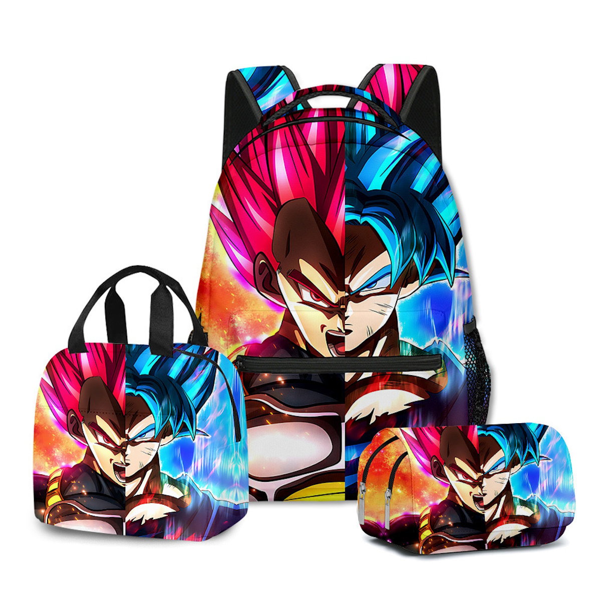 3PCS Saiyan Goku Dragon Ball Backpack and Lunchbox Pencil Case Set - ChildAngle