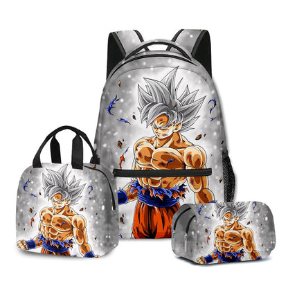 3PCS Saiyan Goku Dragon Ball Backpack and Lunchbox Pencil Case Set - ChildAngle