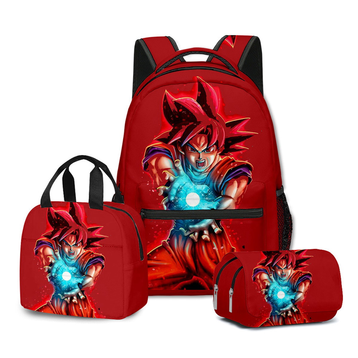 3PCS Saiyan Goku Dragon Ball Backpack and Lunchbox Pencil Case Set - ChildAngle
