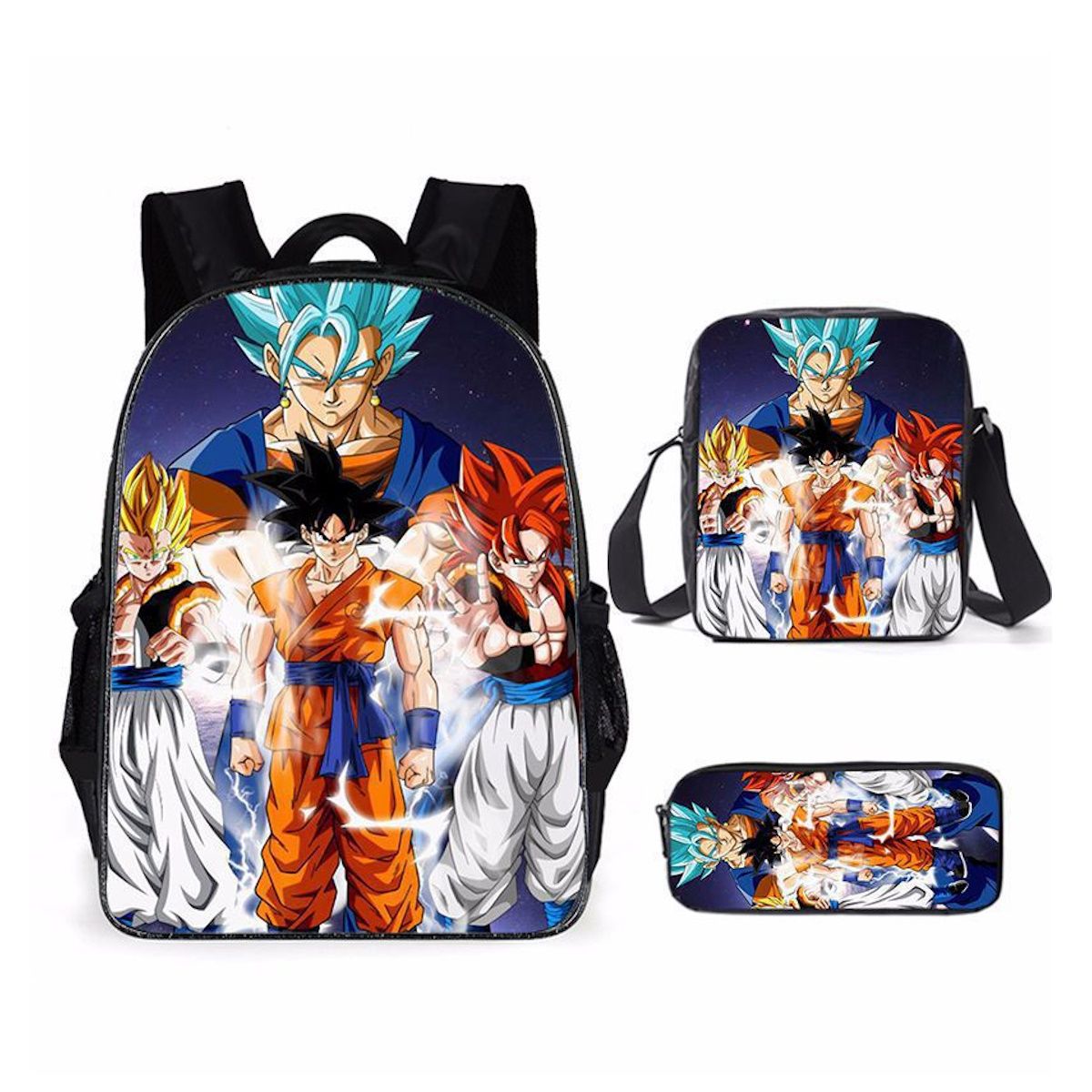 3PCS Dragon Ball Saiyan Goku Backpack and Lunchbox Pencil Case Set - ChildAngle