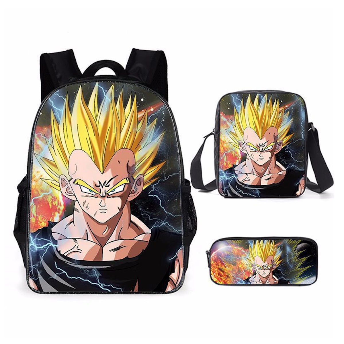 3PCS Dragon Ball Saiyan Goku Backpack and Lunchbox Pencil Case Set - ChildAngle