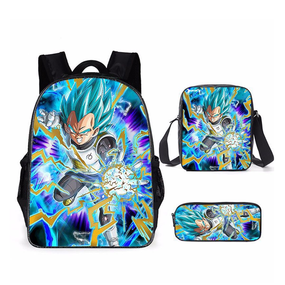 3PCS Dragon Ball Saiyan Goku Backpack and Lunchbox Pencil Case Set - ChildAngle