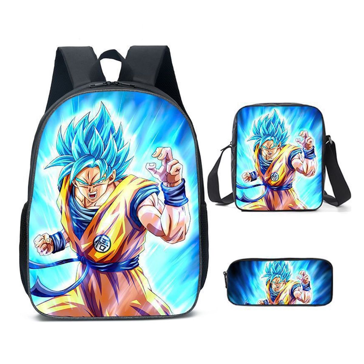 3PCS Dragon Ball Saiyan Goku Backpack and Lunchbox Pencil Case Set - ChildAngle