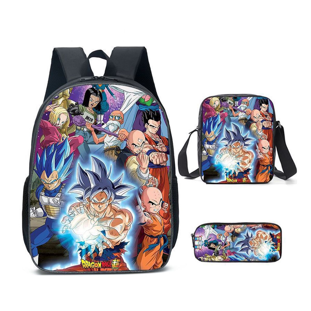 3PCS Dragon Ball Saiyan Goku Backpack and Lunchbox Pencil Case Set - ChildAngle