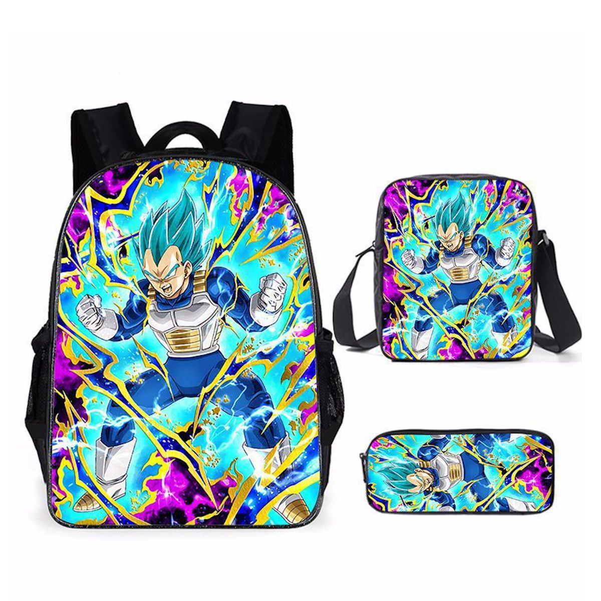 3PCS Dragon Ball Saiyan Goku Backpack and Lunchbox Pencil Case Set - ChildAngle