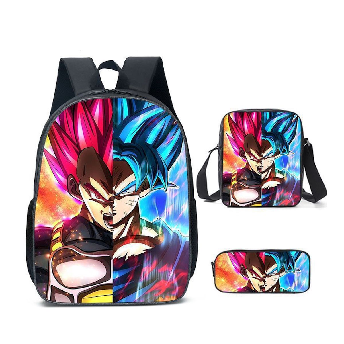 3PCS Dragon Ball Saiyan Goku Backpack and Lunchbox Pencil Case Set - ChildAngle