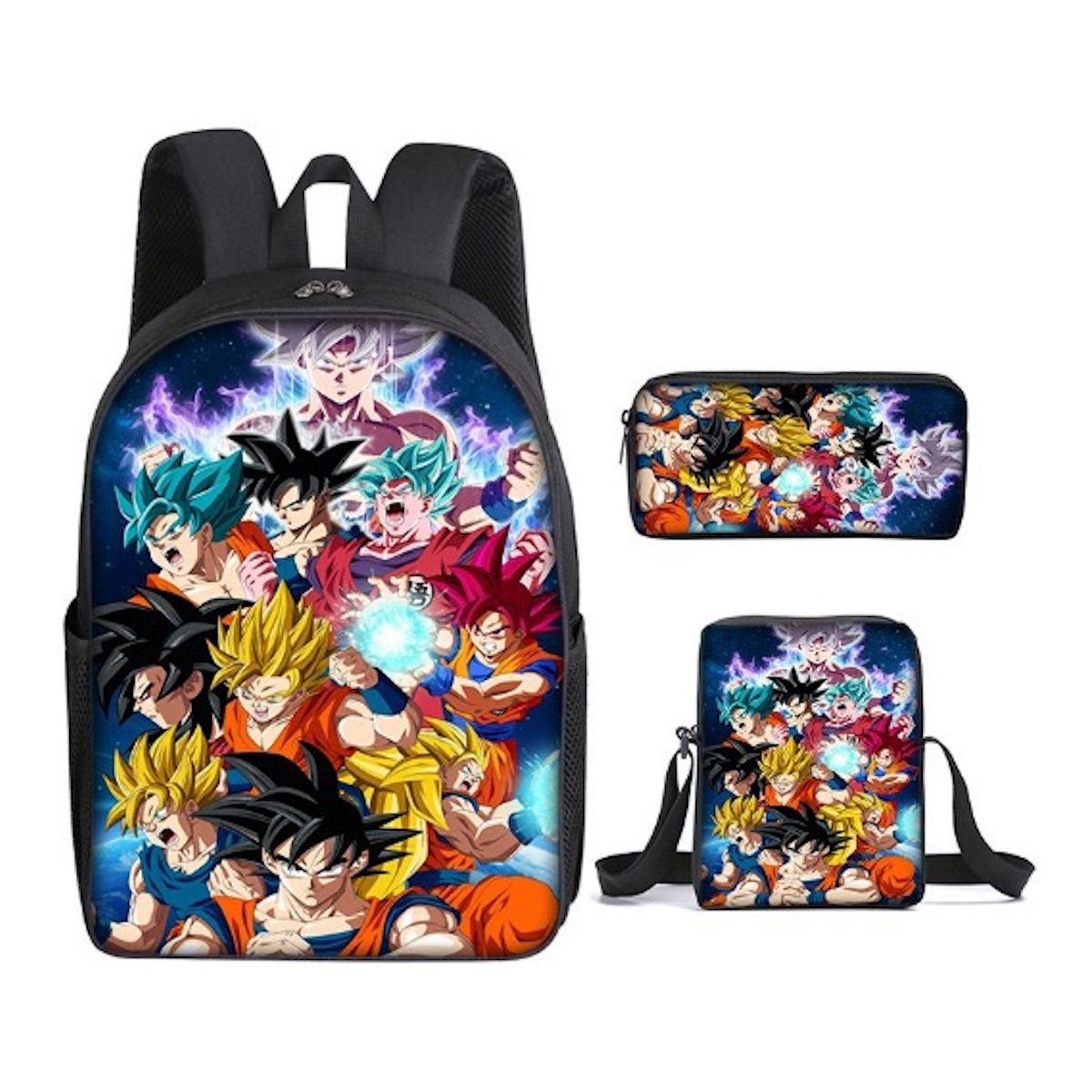 3PCS Dragon Ball Saiyan Goku Backpack and Lunchbox Pencil Case Set - ChildAngle