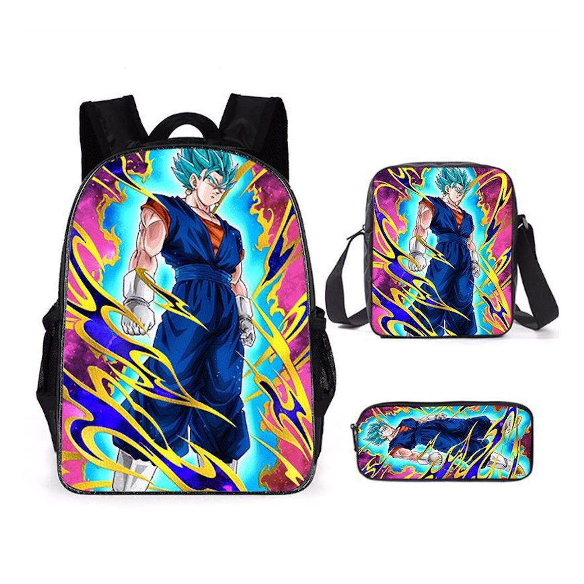 3PCS Dragon Ball Saiyan Goku Backpack and Lunchbox Pencil Case Set - ChildAngle