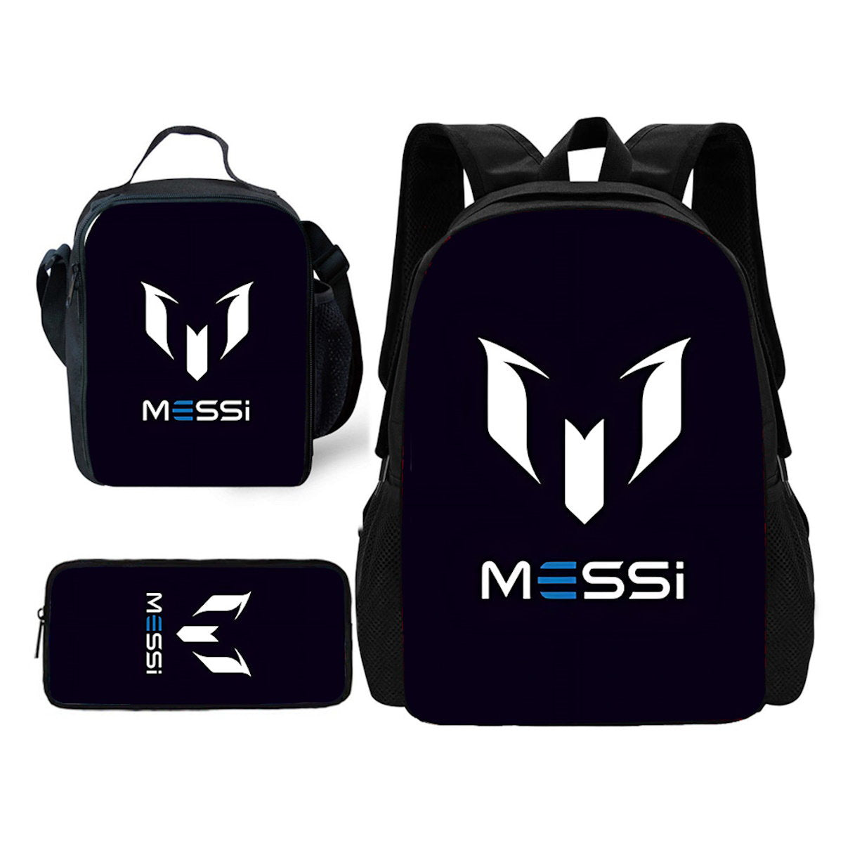 3PCS Football Player Soccer Backpack and Lunchbox Pencil Bag Set - ChildAngle