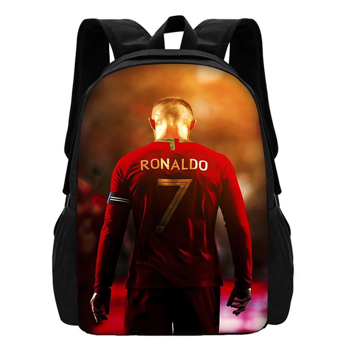 NO. 10 Football Player Soccer Messi Backpack CR7 R-Ronaldo School Backpack - ChildAngle