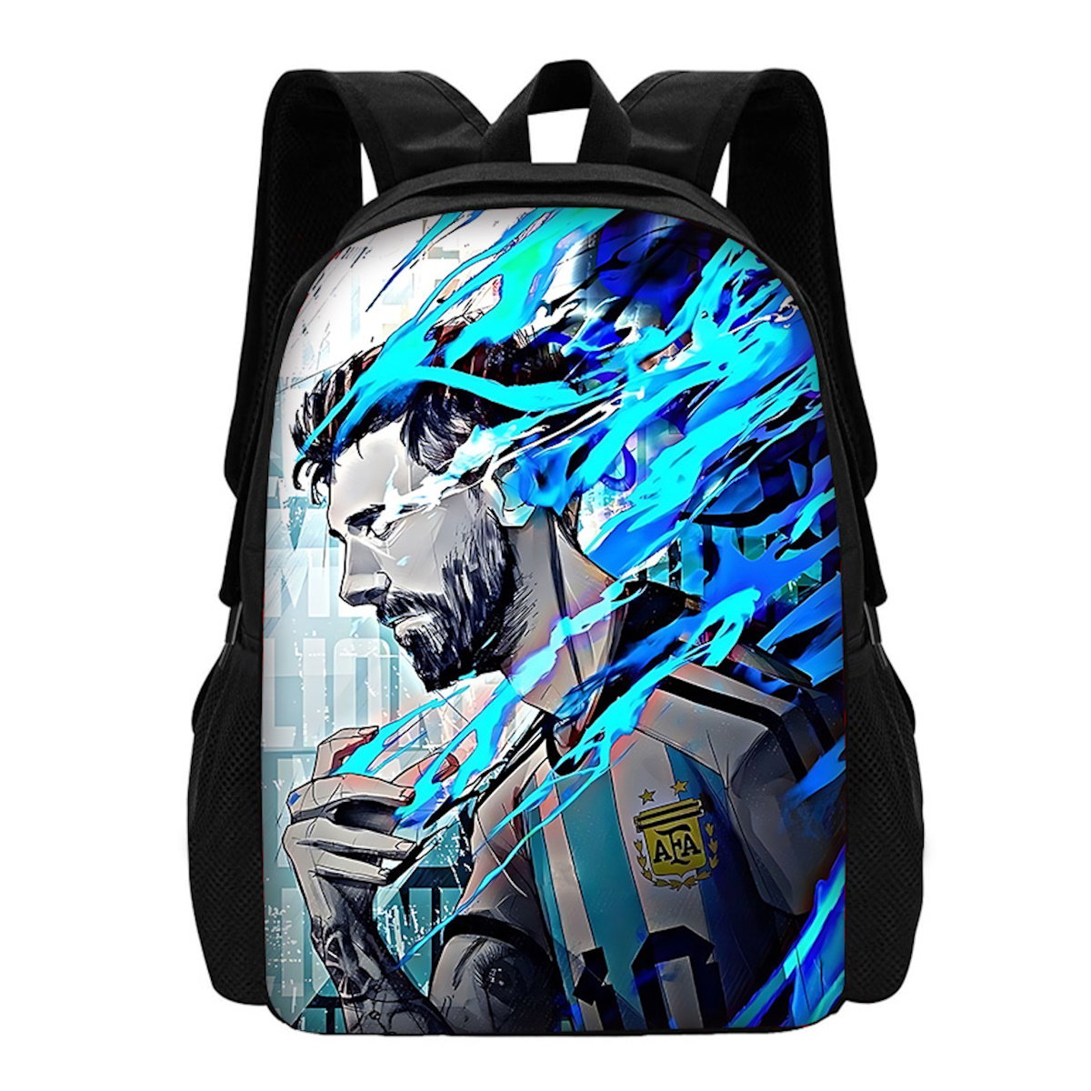 NO. 10 Football Player Soccer Messi Backpack CR7 R-Ronaldo School Backpack - ChildAngle