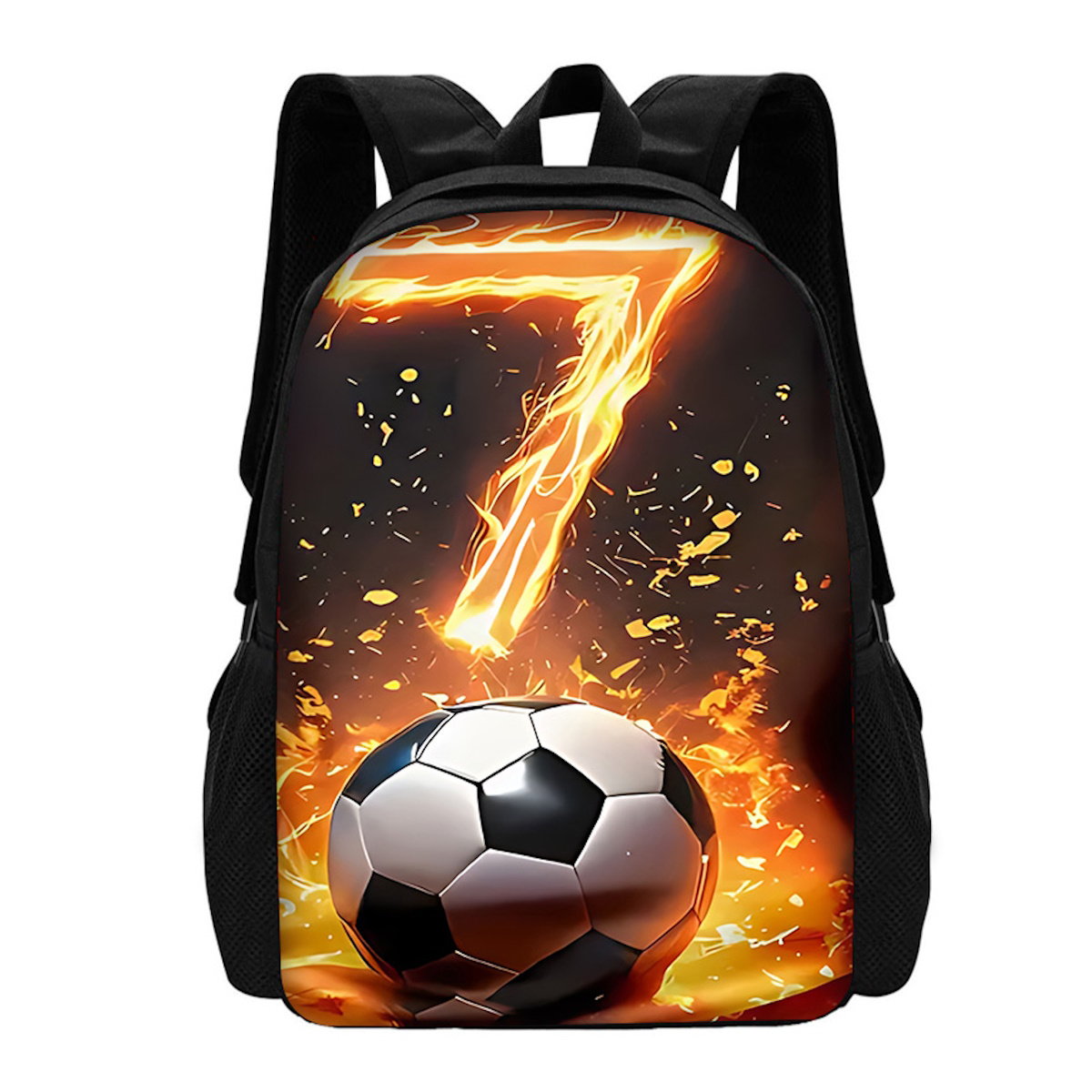 NO. 10 Football Player Soccer Messi Backpack CR7 R-Ronaldo School Backpack - ChildAngle